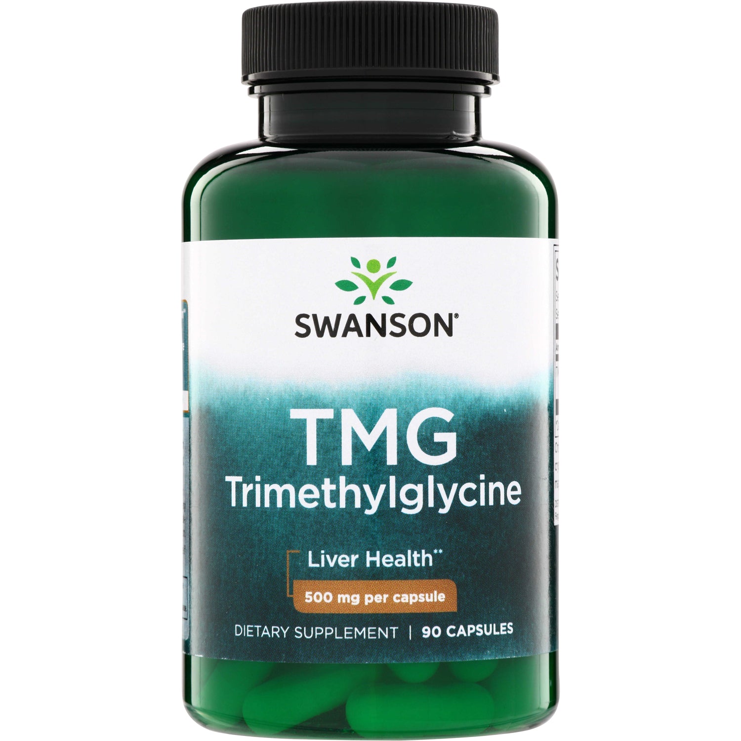 SWU466 | Swanson TMG Trimethylglycine, Liver Health, 500 mg per capsule, 90 capsules