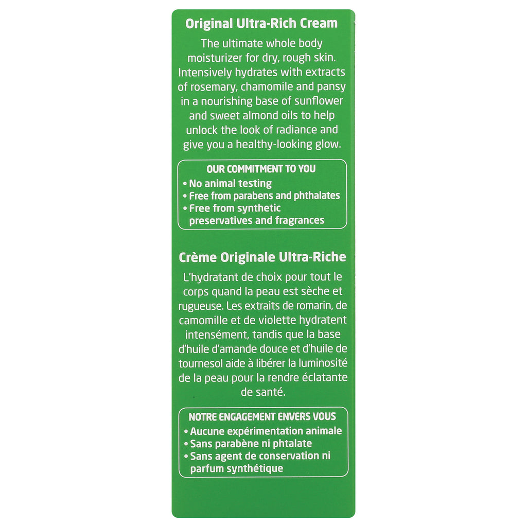 WEL002 | Back panel text for Original Ultra-Rich Cream: no animal testing; free from parabens, phthalates, synthetic preservatives, fragrances - Thumbnail