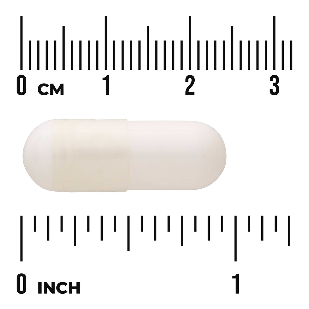 SWU894 | White capsule with size scale labeled CM and INCH - Thumbnail