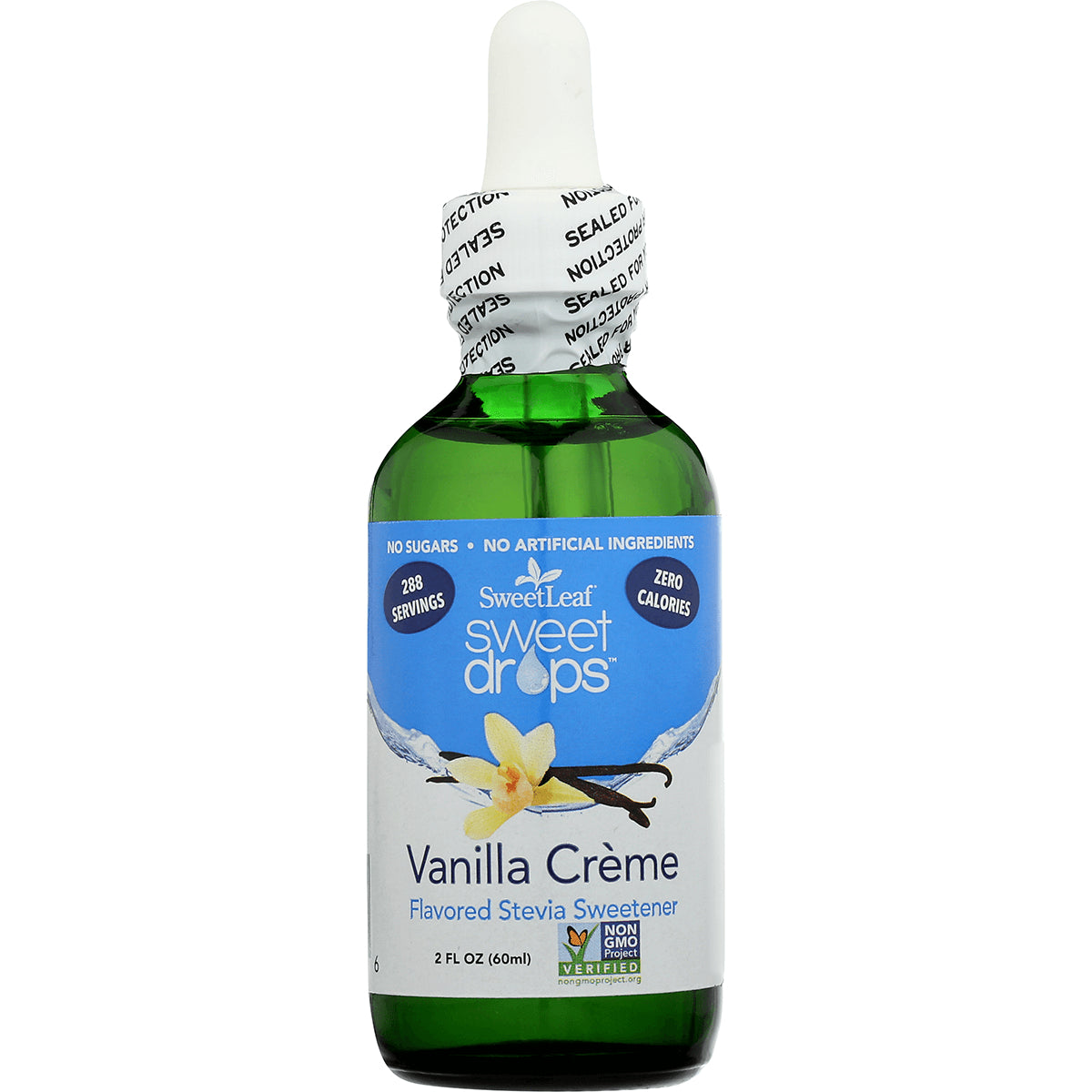 WA038 | SweetLeaf Sweet Drops Vanilla Crme stevia sweetener, 2 fl oz dropper bottle