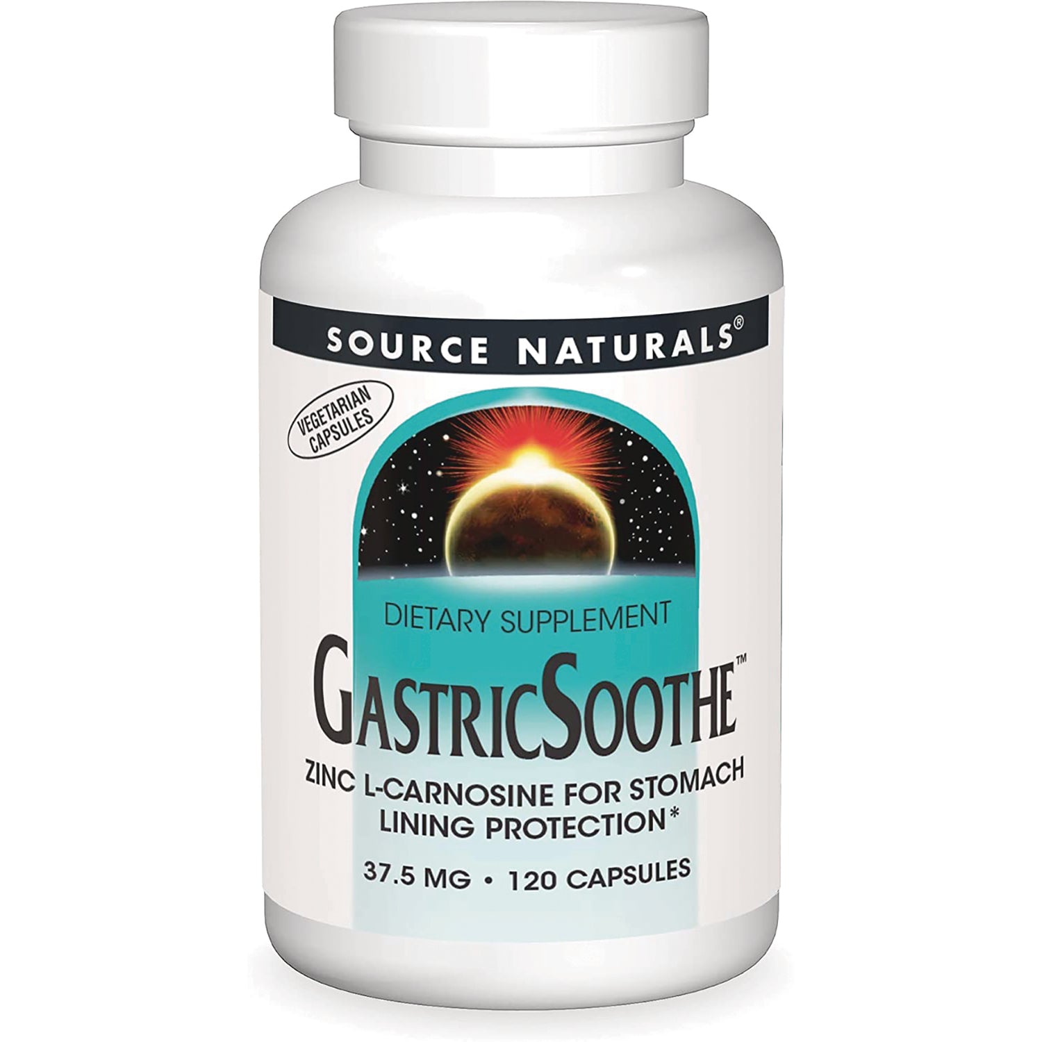 SN594 | Source Naturals GastricSoothe dietary supplement, zinc L-carnosine, 37.5 mg, 120 vegetarian capsules