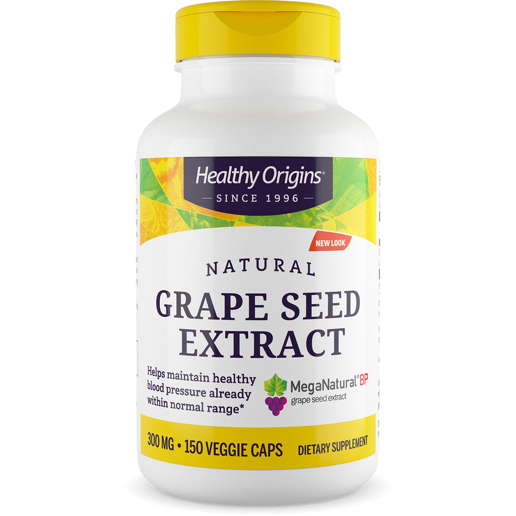 HRG028 | Healthy Origins natural Grape Seed Extract bottle front label, 300 mg, 150 veggie caps - Thumbnail