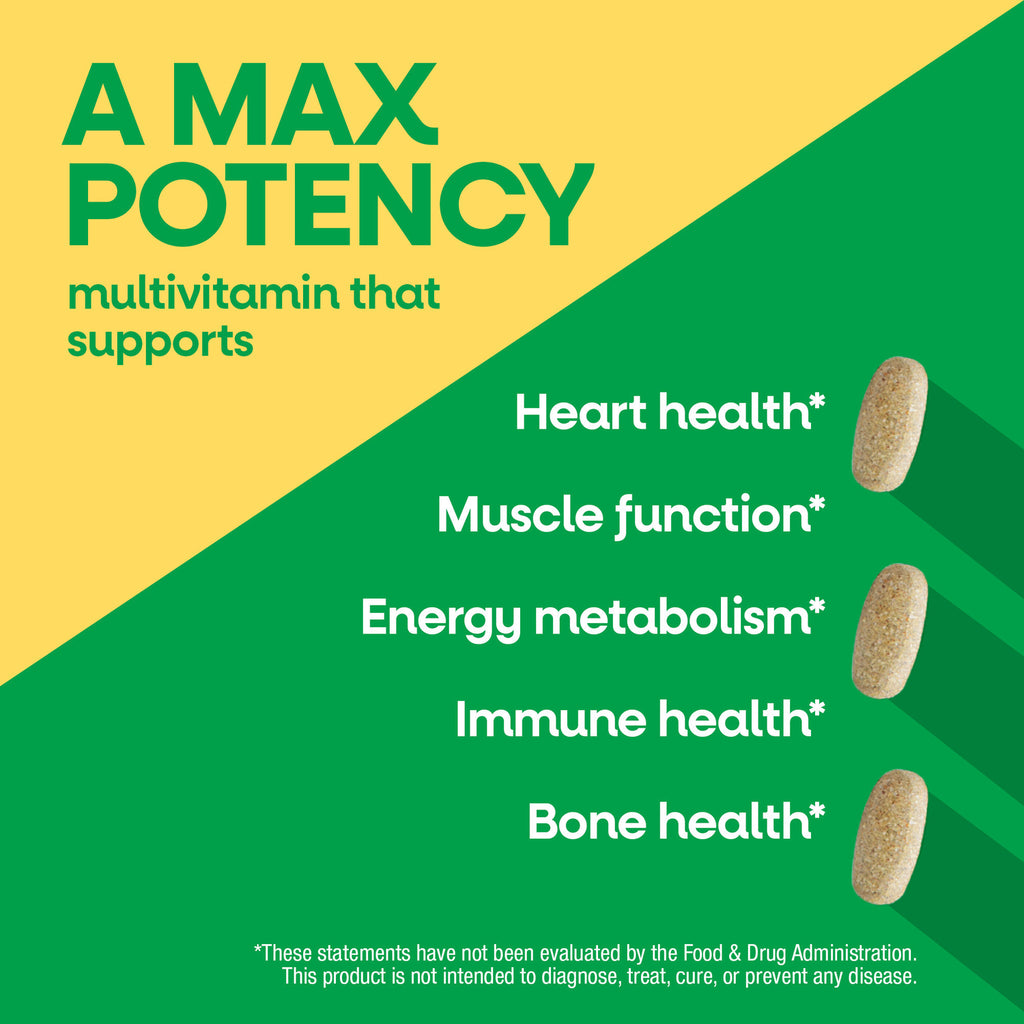 NW598 | A max potency multivitamin infographic supporting heart, muscle, energy, immune, and bone health - Thumbnail