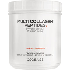 CDG009 | White Codeage jar labeled Multi Collagen Peptides powder unflavored 20 oz
