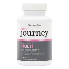NTP352 | NaturesPlus Her Journey once daily multi dietary supplement bottle with pink and gray label showing 30 tablets