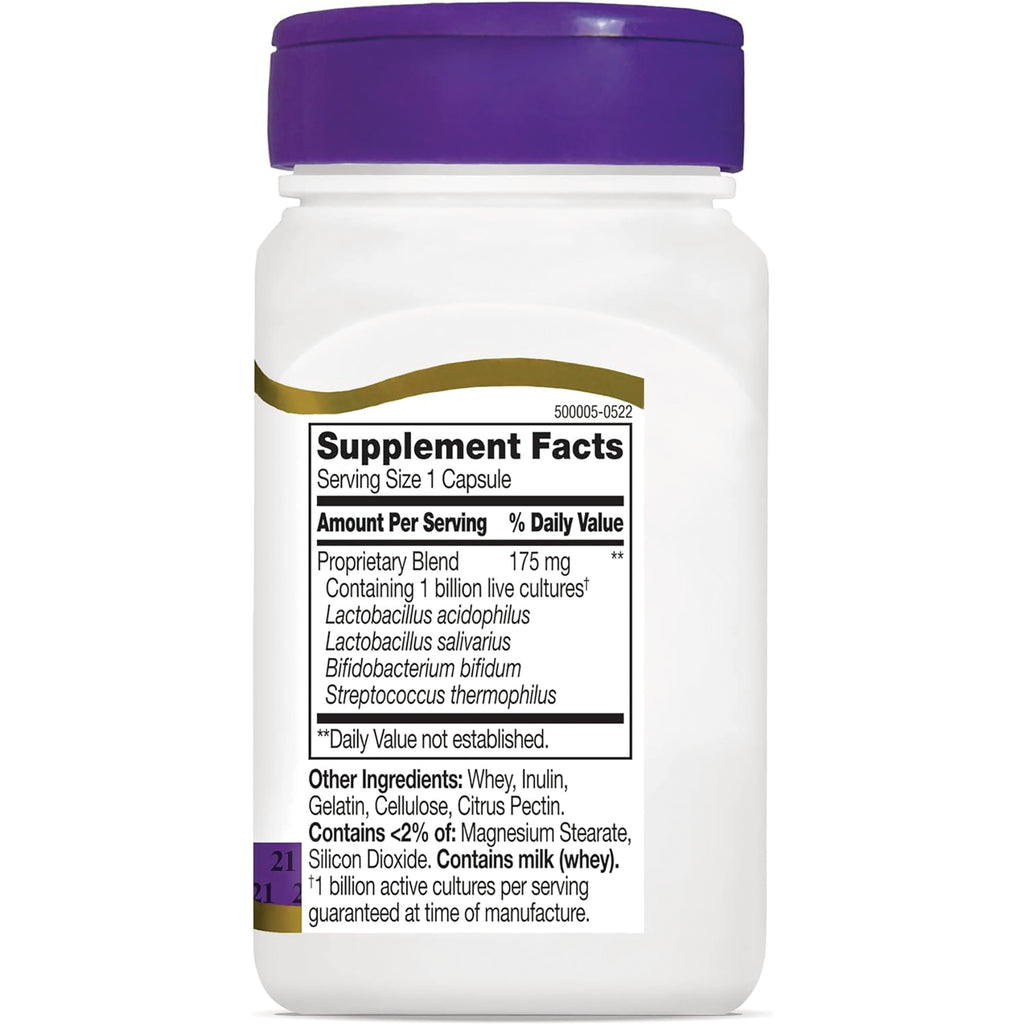 CNT091 | back of white supplement bottle showing Supplement Facts panel, Serving Size 1 Capsule and ingredients list - Thumbnail