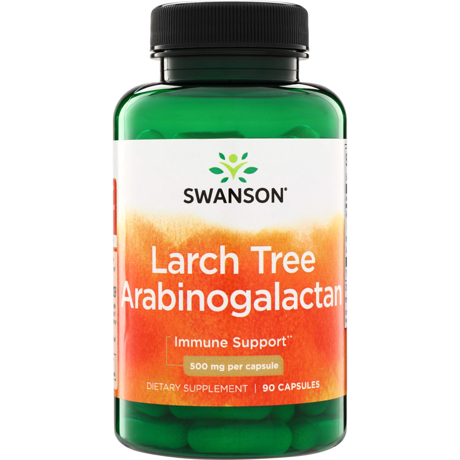 SWU087 | Swanson Larch Tree Arabinogalactan, Immune Support, 500 mg per capsule, 90 capsules bottle