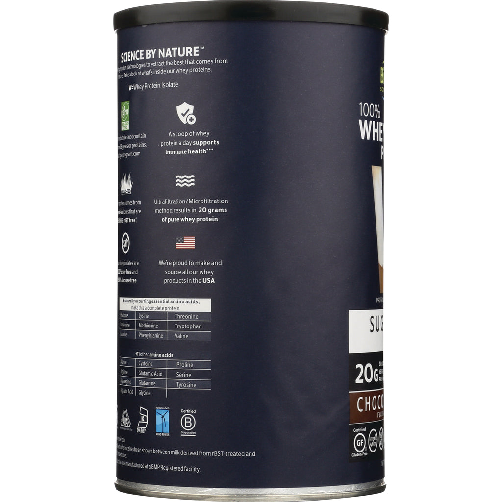CRL589 | product infographic on can side showing icons, 20 grams of pure whey protein claim and amino acid table - Thumbnail