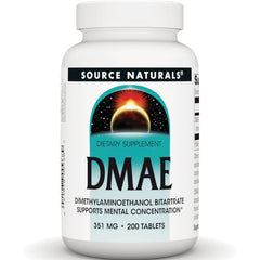 SN478 | Source Naturals DMAE dietary supplement, 351 mg, 200 tablets