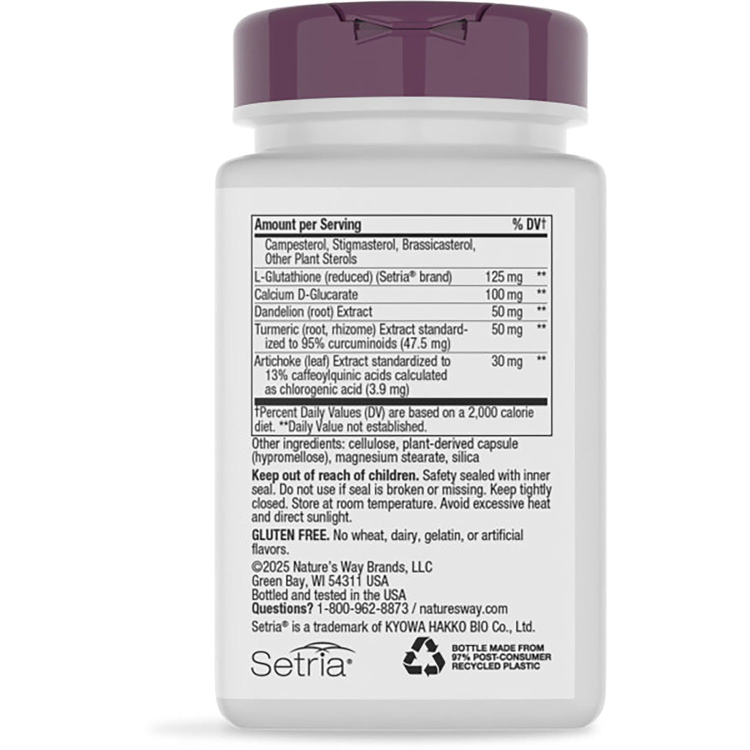 ET335 | Back label of supplement bottle showing liver support claims, ingredient highlights, and barcode