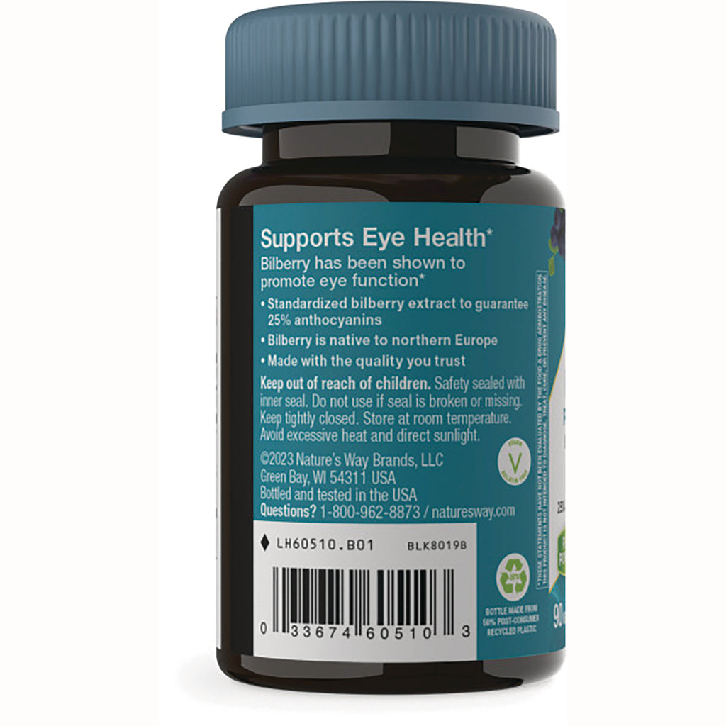 NW513 | Back label of dark supplement bottle reading Supports Eye Health with warnings, contact info, and barcode - Thumbnail