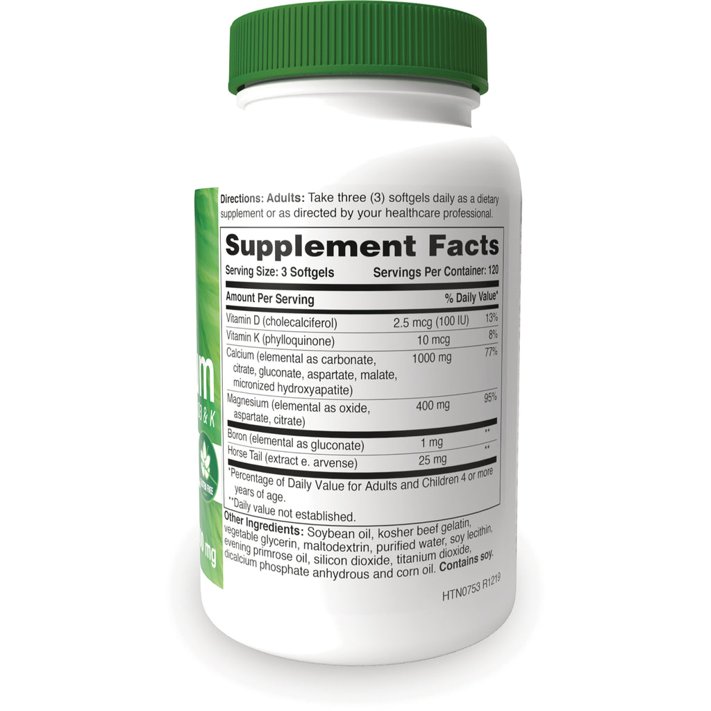 HTN010 | back label showing Supplement Facts table, serving size 3 softgels and ingredients list - Thumbnail