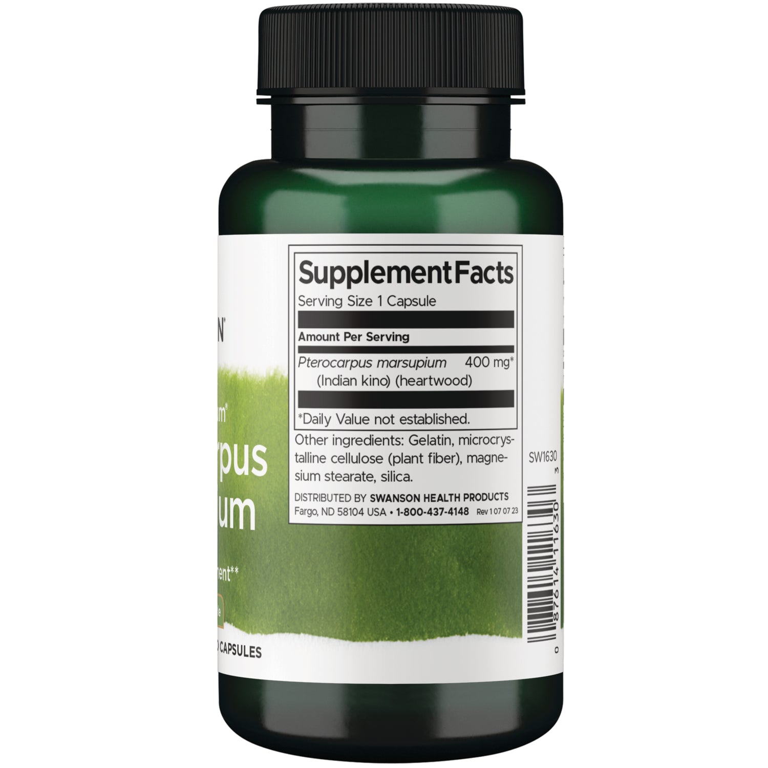 SW1630 | Back label with supplement facts and serving information