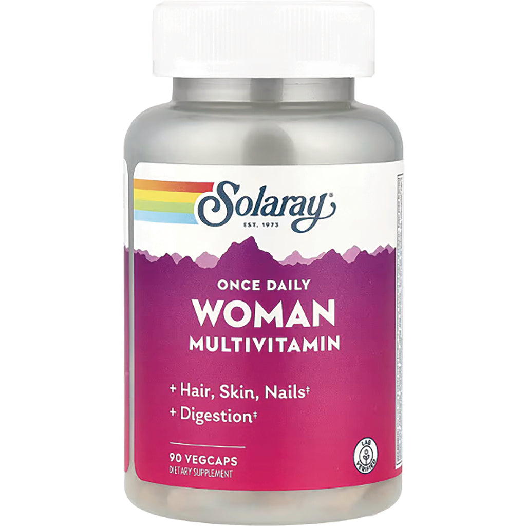 SLR351 | Solaray Once Daily Woman Multivitamin, 90 VegCaps, Hair, Skin, Nails + Digestion - Thumbnail