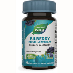 NW513 | Nature's Way Bilberry premium extract bottle, 90 vegan capsules, supports eye health