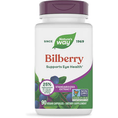 NW513 | Nature's Way Bilberry premium extract bottle, 90 vegan capsules, supports eye health