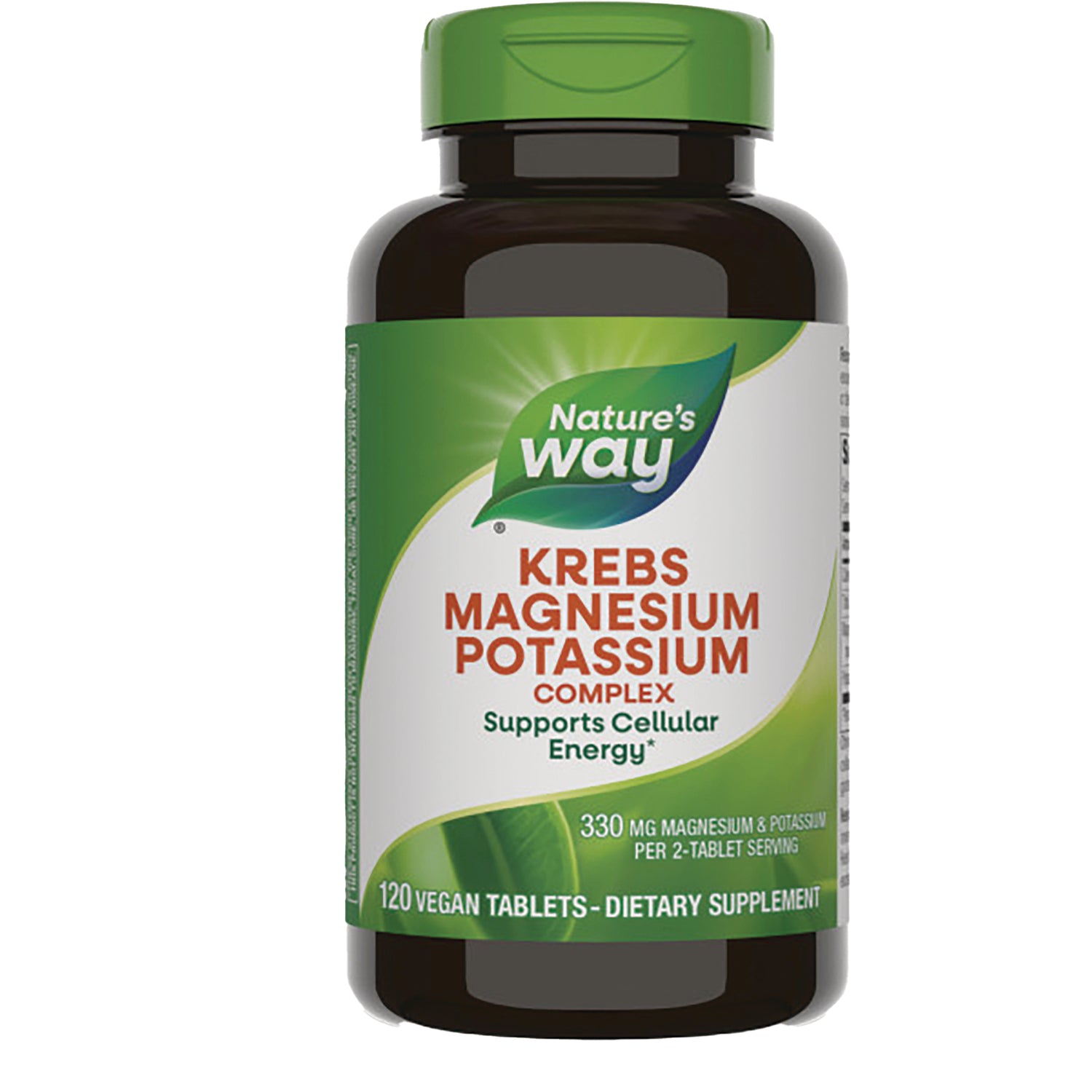 ET134 | Nature's Way Krebs Magnesium Potassium Complex bottle with green label, 120 vegan tablets