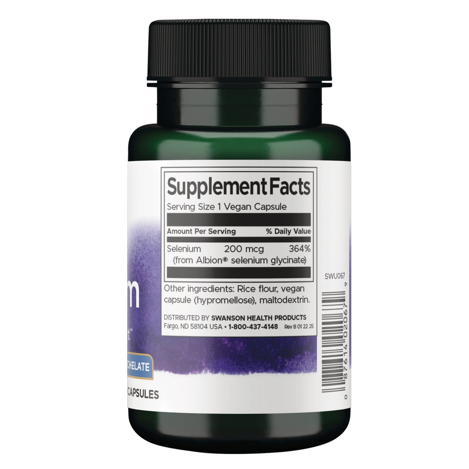 SWU067 | Back label with Supplement Facts