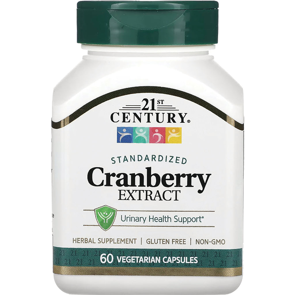 CNT043 | 21st Century Cranberry Extract supplement bottle, 60 vegetarian capsules, urinary health support - Thumbnail