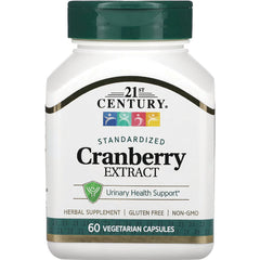 CNT043 | 21st Century Cranberry Extract supplement bottle, 60 vegetarian capsules, urinary health support