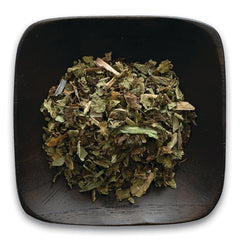 FNP065 | loose dried herbal blend in a dark square wooden dish