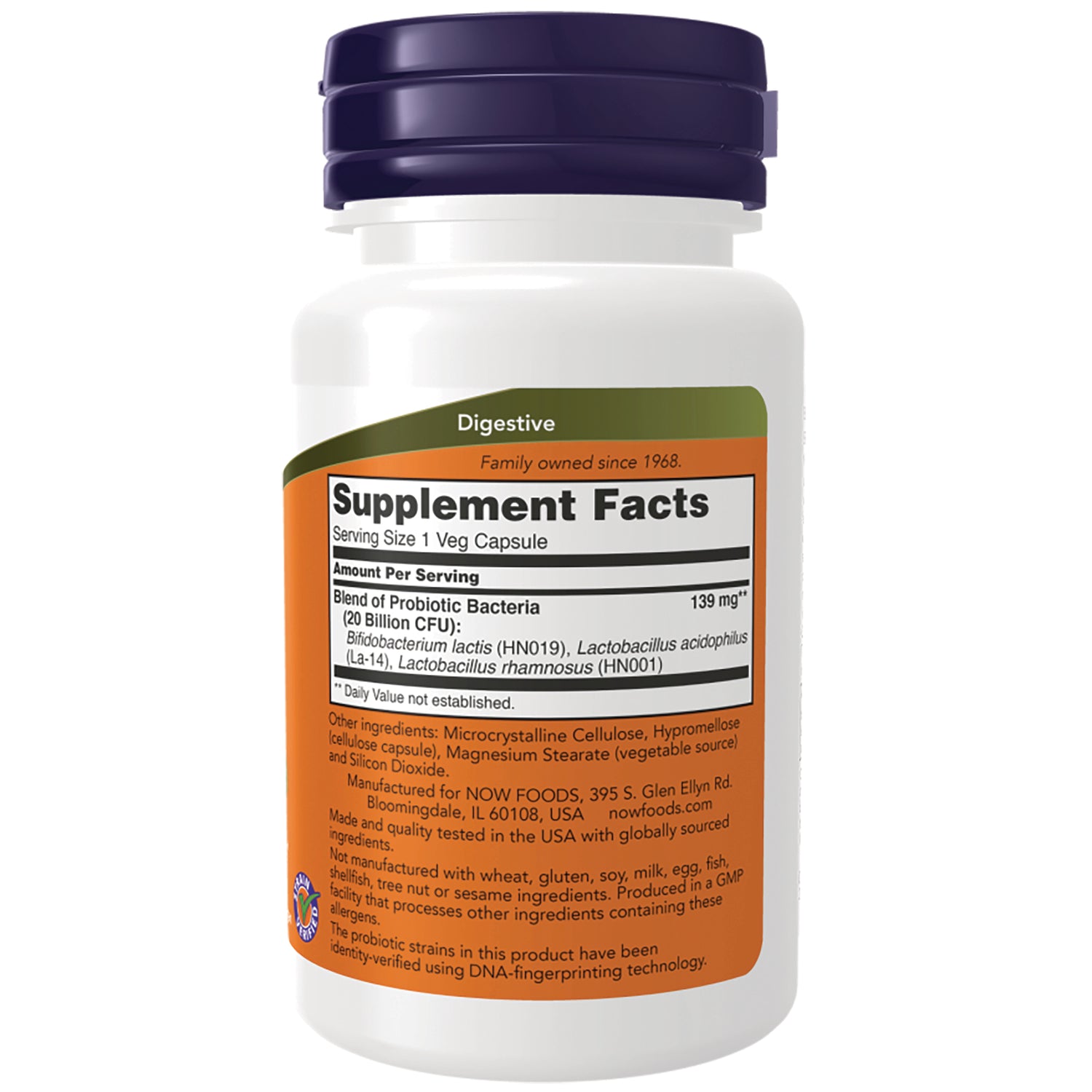 NWF1394 | Back of white supplement bottle showing Supplement Facts label and ingredient text
