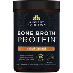 ATN068 | Ancient Nutrition Bone Broth Protein Salted Caramel powder tub front label