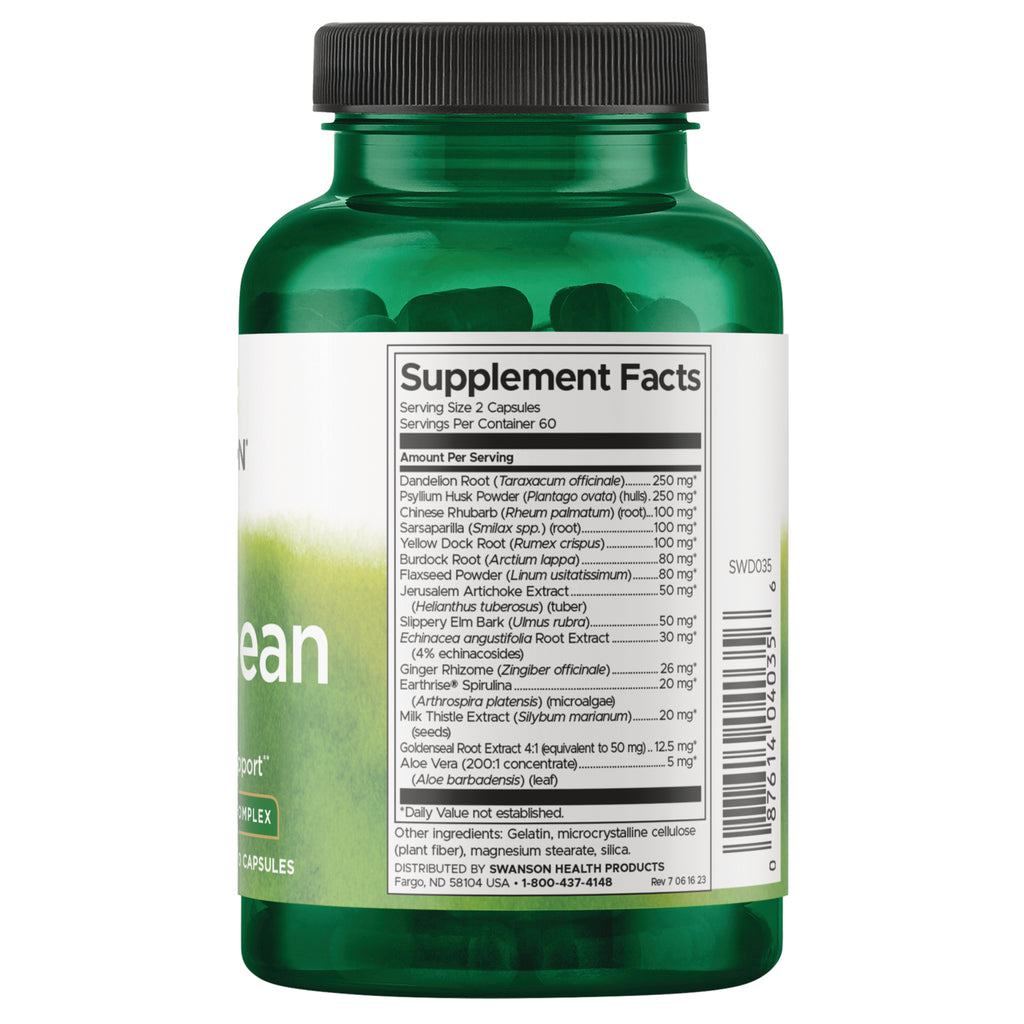SWD035 | Back of supplement bottle showing Supplement Facts and ingredients panel - Thumbnail