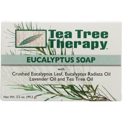 TTT003 | Tea Tree Therapy Eucalyptus Soap bar, front of box, 3.5 oz