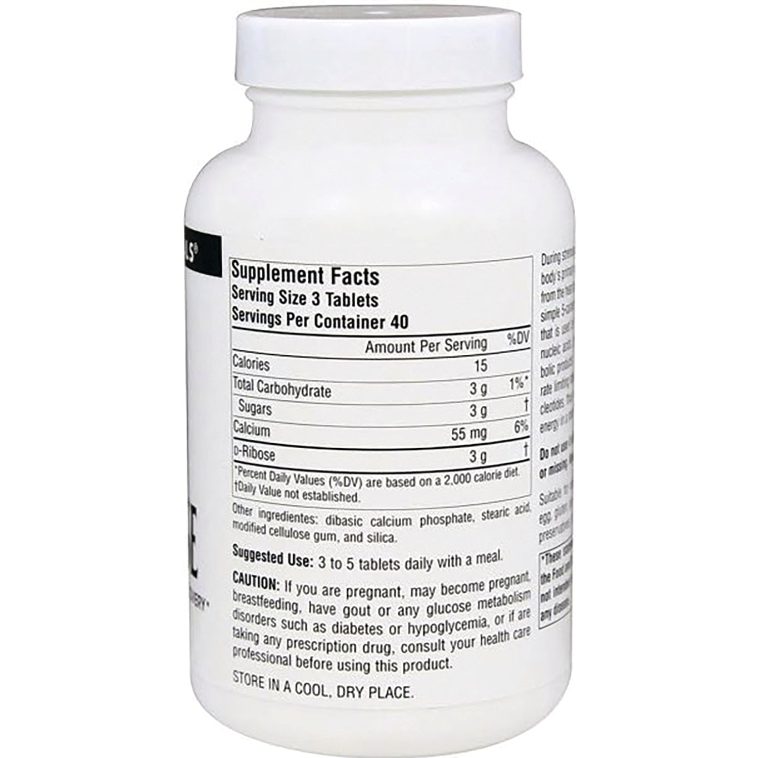 SN811 | Back label with Supplement Facts; serving size 3 tablets, servings per container 40