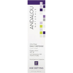ADN021 | Andalou Naturals Ultra Sheer Daily Defense Facial Lotion SPF 18 with Resveratrol Q10, 2.7 fl oz