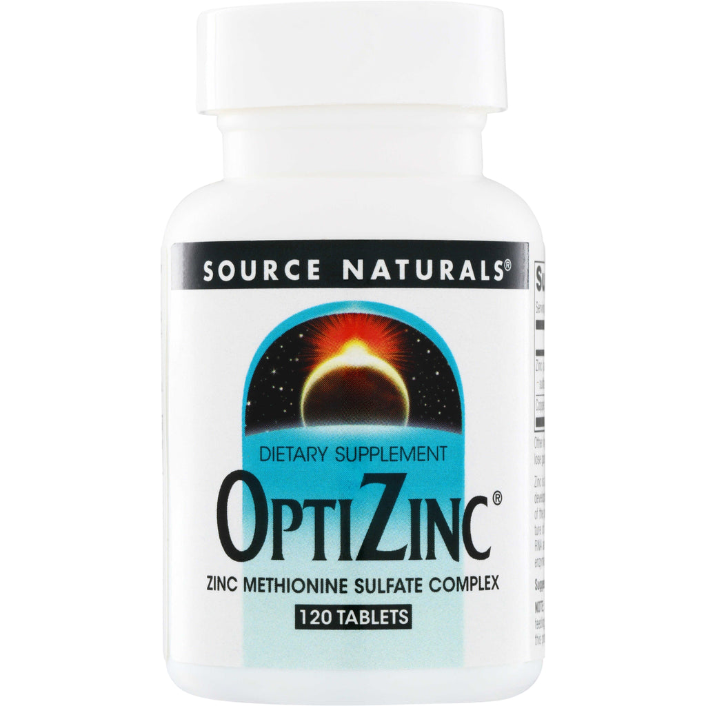 SN313 | Source Naturals OptiZinc dietary supplement, zinc methionine sulfate complex, 120 tablets - Thumbnail