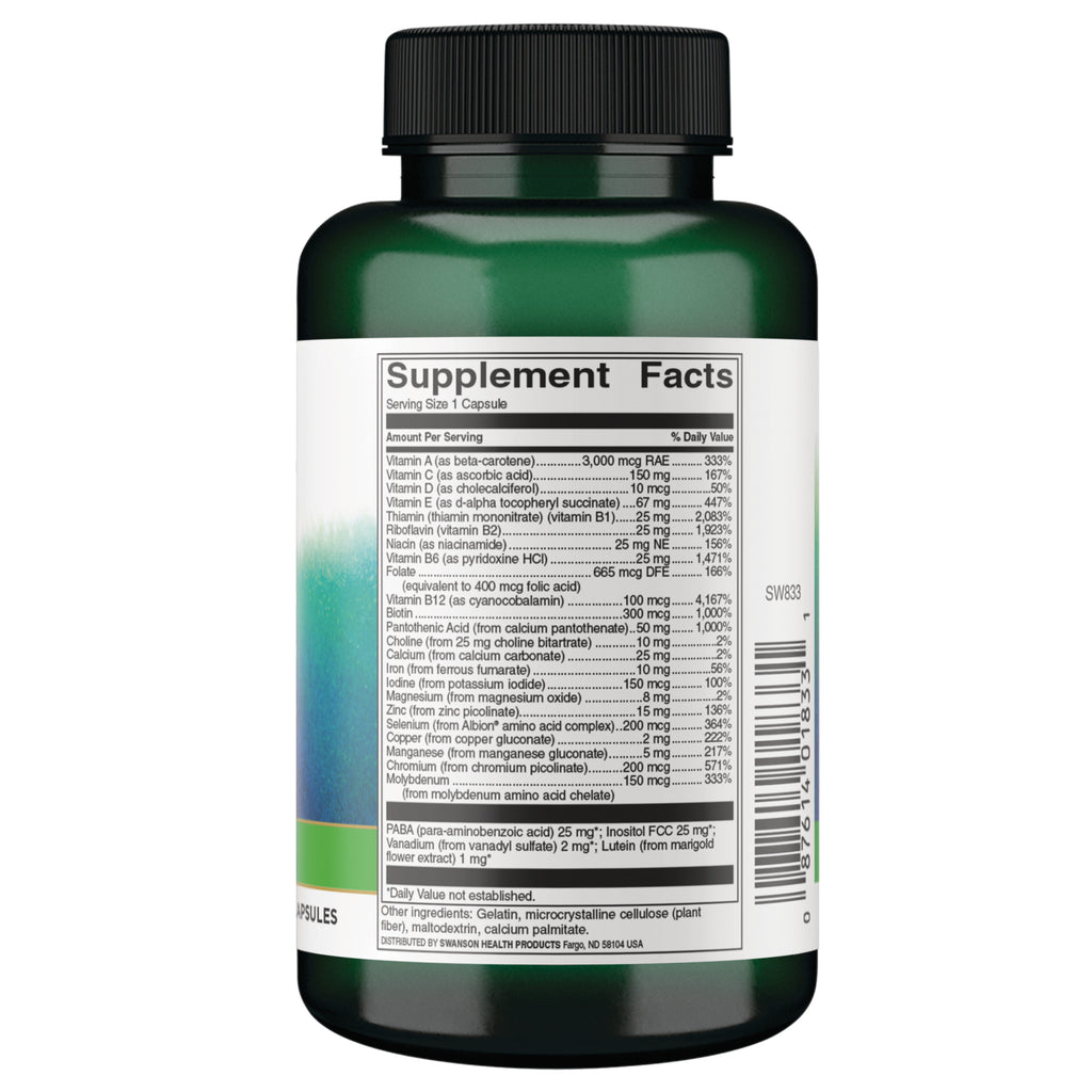 SW833 | Back label with supplement facts and serving information - Thumbnail