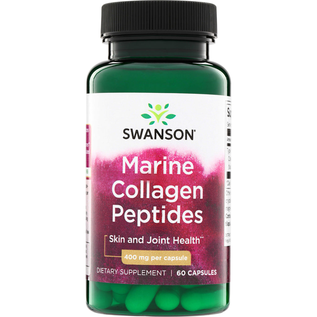 SWU1034 | Swanson Marine Collagen Peptides, 400 mg per capsule, 60 capsules, Skin and Joint Health - Thumbnail