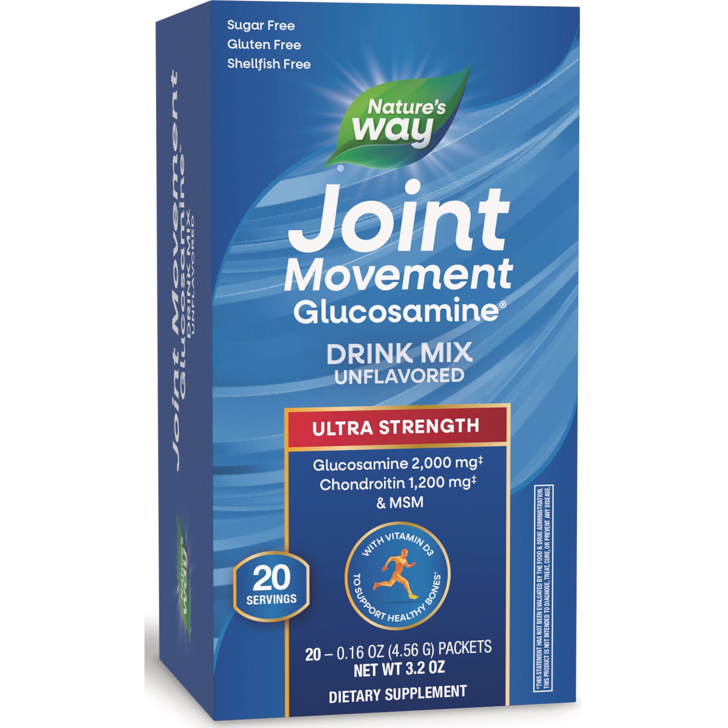 NW1067 | Nature's Way Joint Movement Glucosamine drink mix unflavored box, ultra strength, 20 servings