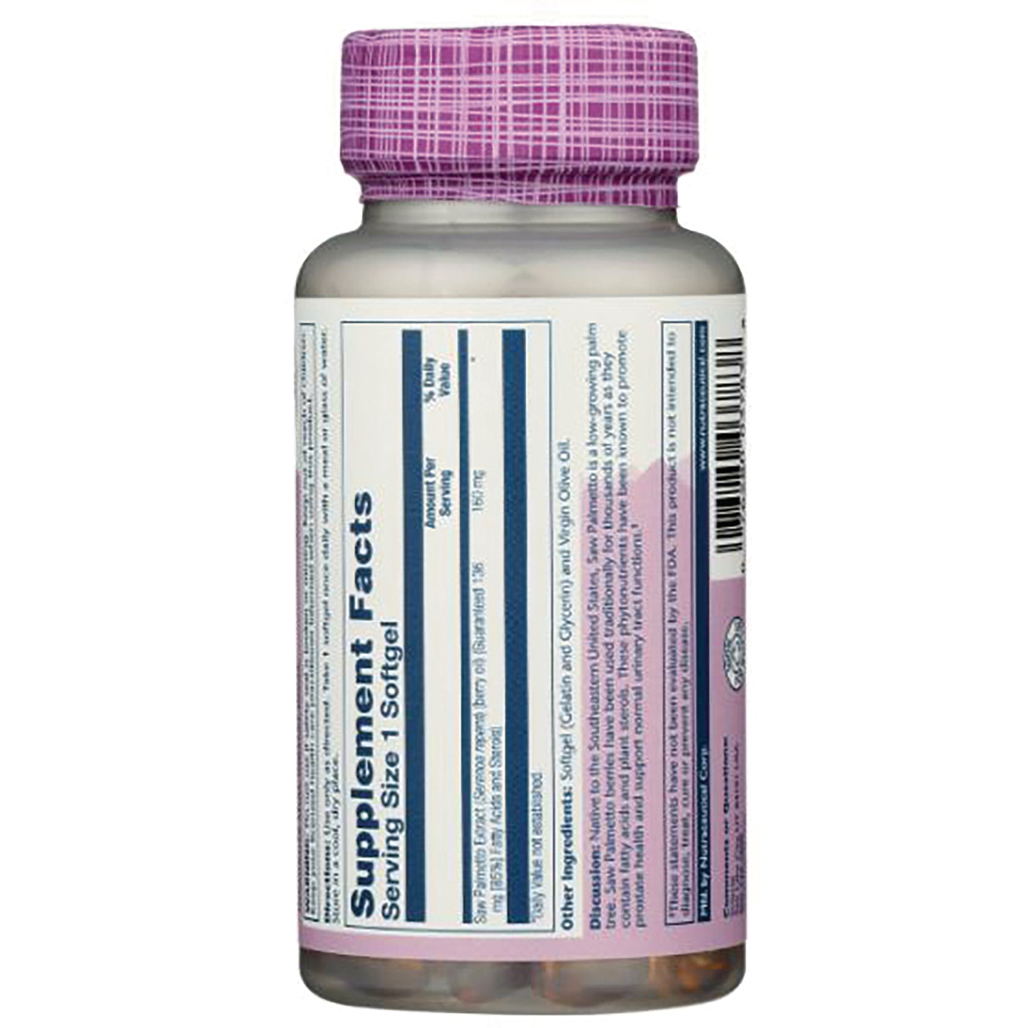 SLR402 | Back label showing Supplement Facts panel, ingredients, and barcode