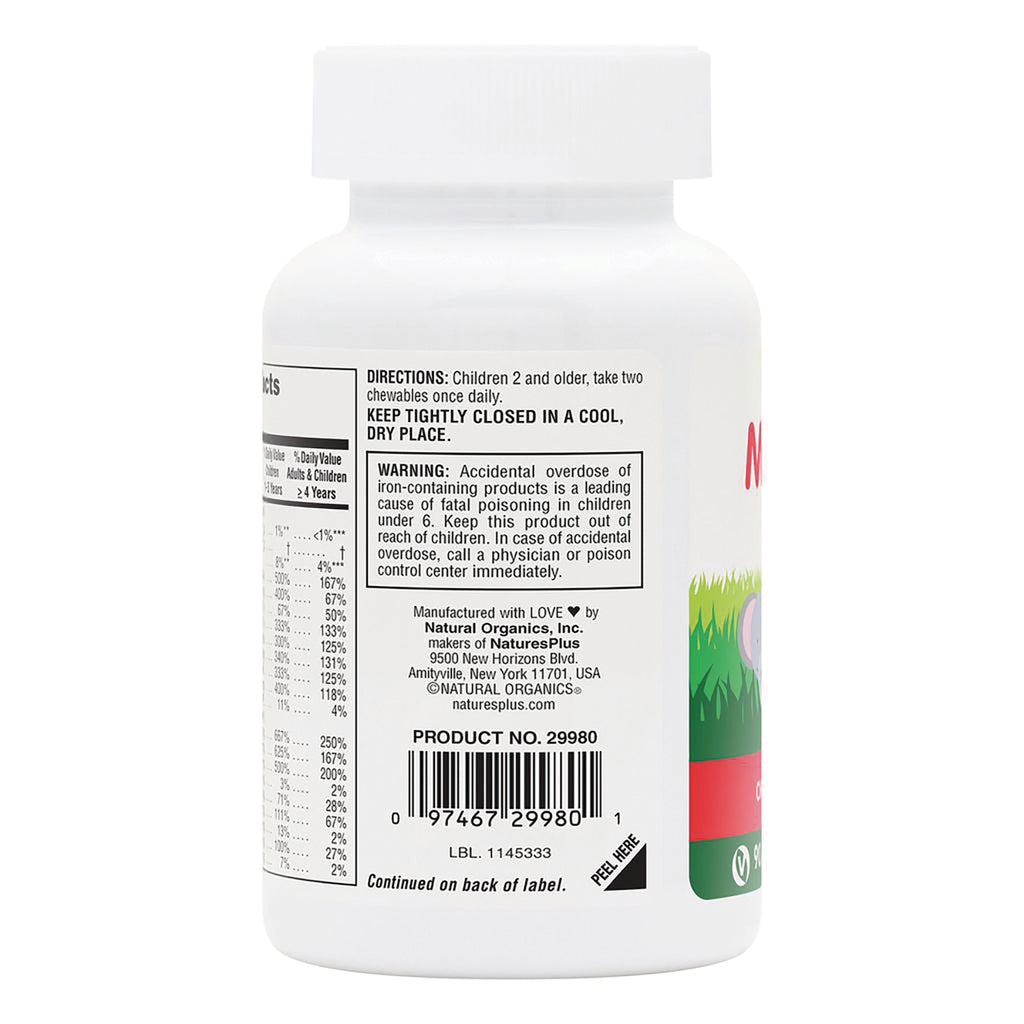 NTP044 | Back label of white supplement bottle showing directions, warning box, barcode and partial supplement facts - Thumbnail