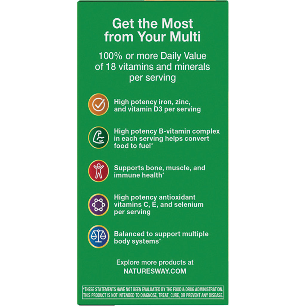 NW789 | product infographic green panel reading Get the Most from Your Multi and listing multivitamin benefits, NATURESWAY.COM - Thumbnail