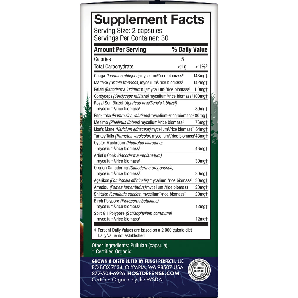 FUN002 | Supplement facts panel on product back showing serving size 2 capsules and ingredient amounts - Thumbnail