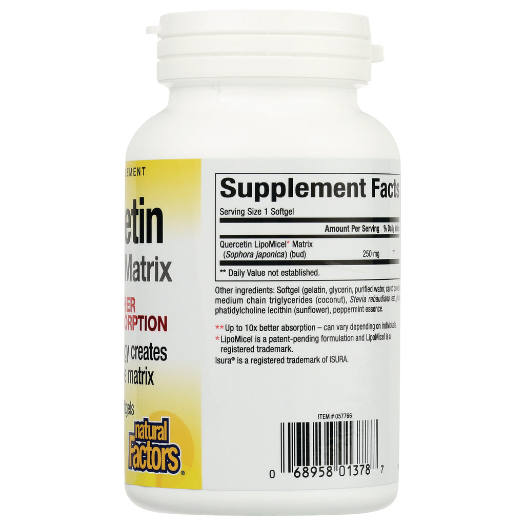 NFC185 | back label of white supplement bottle showing Supplement Facts, ingredient list and barcode - Thumbnail