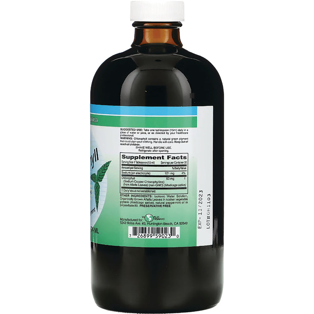 WOG010 | Back of liquid supplement bottle showing Supplement Facts and ingredients panel - Thumbnail