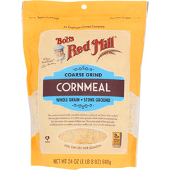 BOB405 | Bob's Red Mill coarse grind cornmeal, whole grain stone ground 24 oz bag
