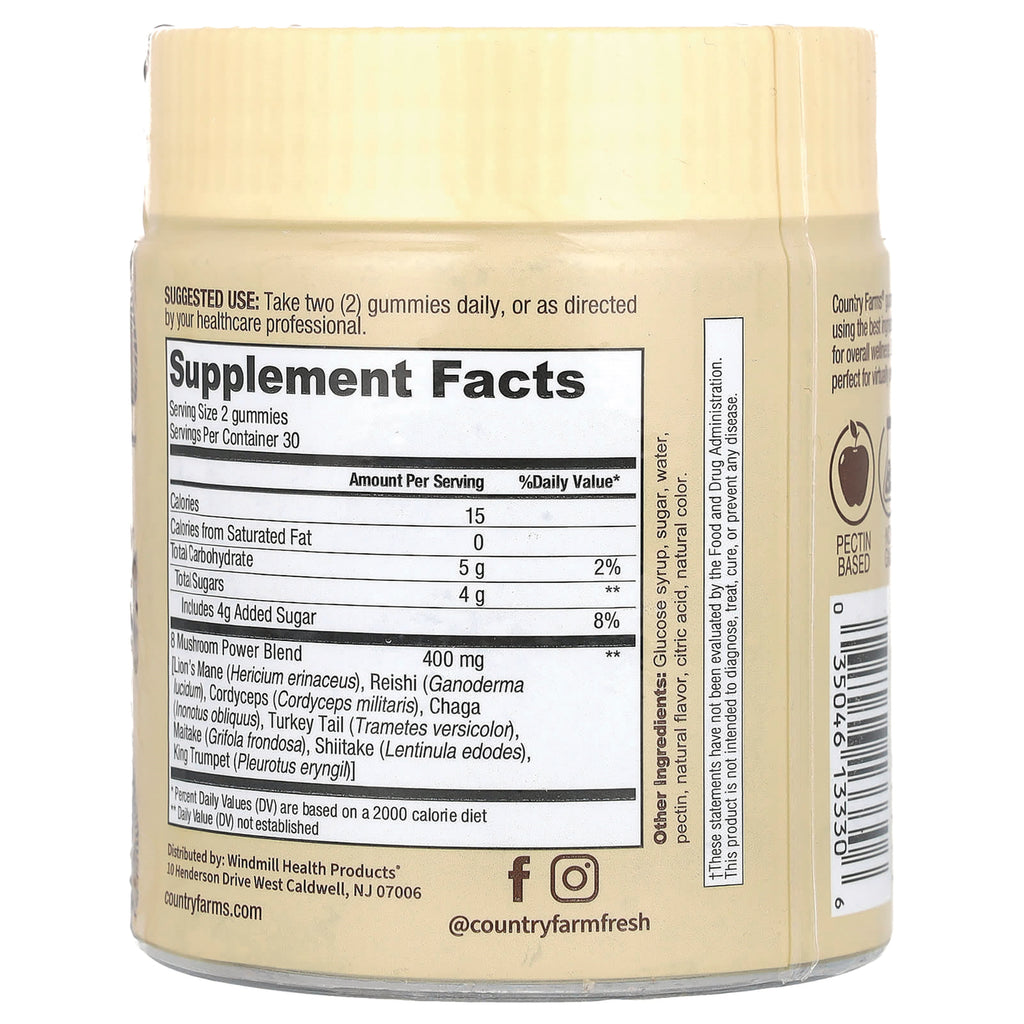 CFR026 | Back label showing Supplement Facts panel, serving size 2 gummies and suggested use Take two (2) gummies daily - Thumbnail
