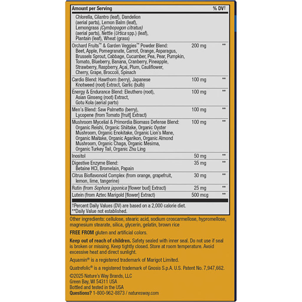 NW696 | back panel showing Supplement Facts, ingredient list, usage warnings and manufacturer contact - Thumbnail