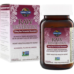 GLF136 | Garden of Life RAW Resveratrol 350mg raw fermented resveratrol, 60 vegan capsules