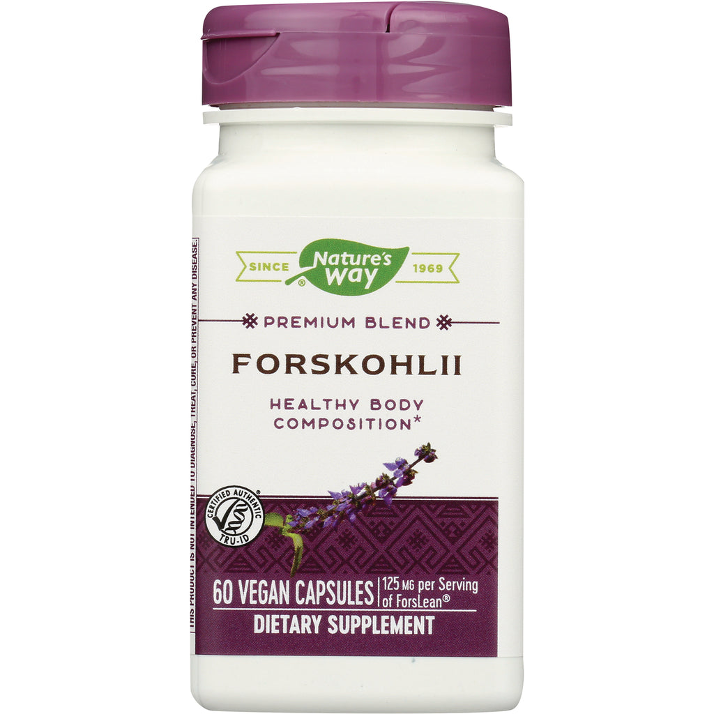 NW868 | Nature's Way Forskolii dietary supplement bottle, 60 vegan capsules, purple cap - Thumbnail