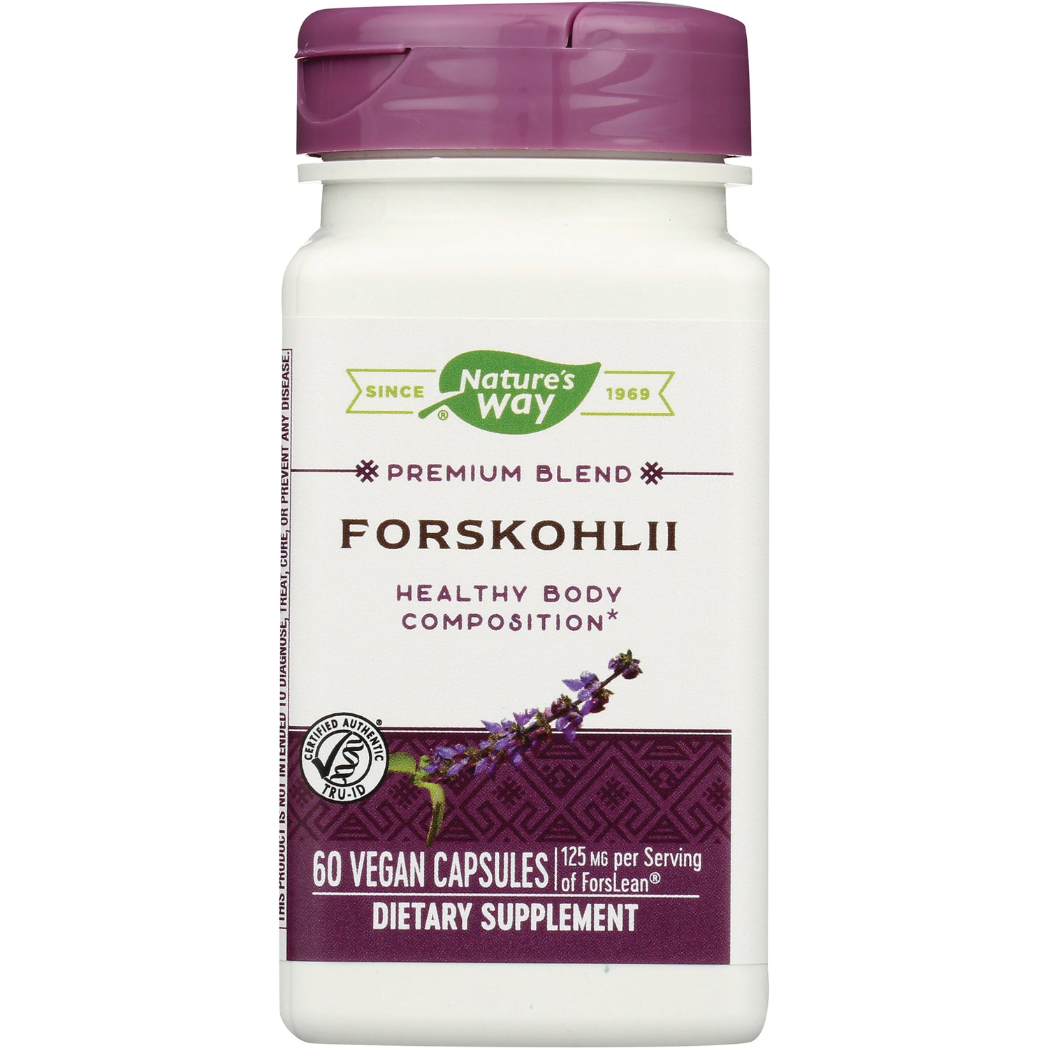 NW868 | Nature's Way Forskolii dietary supplement bottle, 60 vegan capsules, purple cap