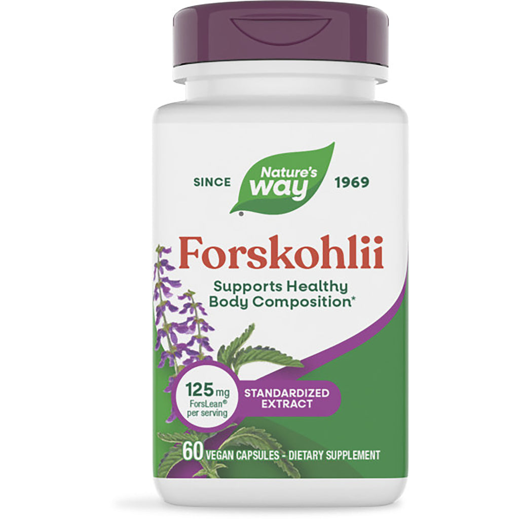 NW868 | Nature's Way Forskolii dietary supplement bottle, 60 vegan capsules, purple cap - Thumbnail