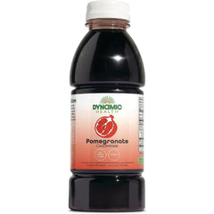 DYH020 | Dynamic Health pomegranate concentrate bottle, front label reads Pomegranate Concentrate, no added sugar, kosher