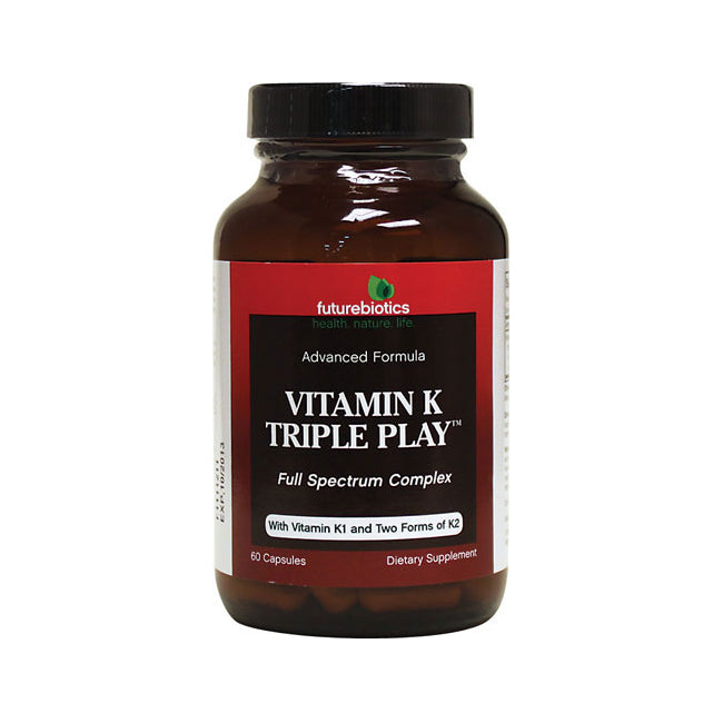 FB062 | Futurebiotics Vitamin K Triple Play bottle front showing label Full Spectrum Complex 60 capsules